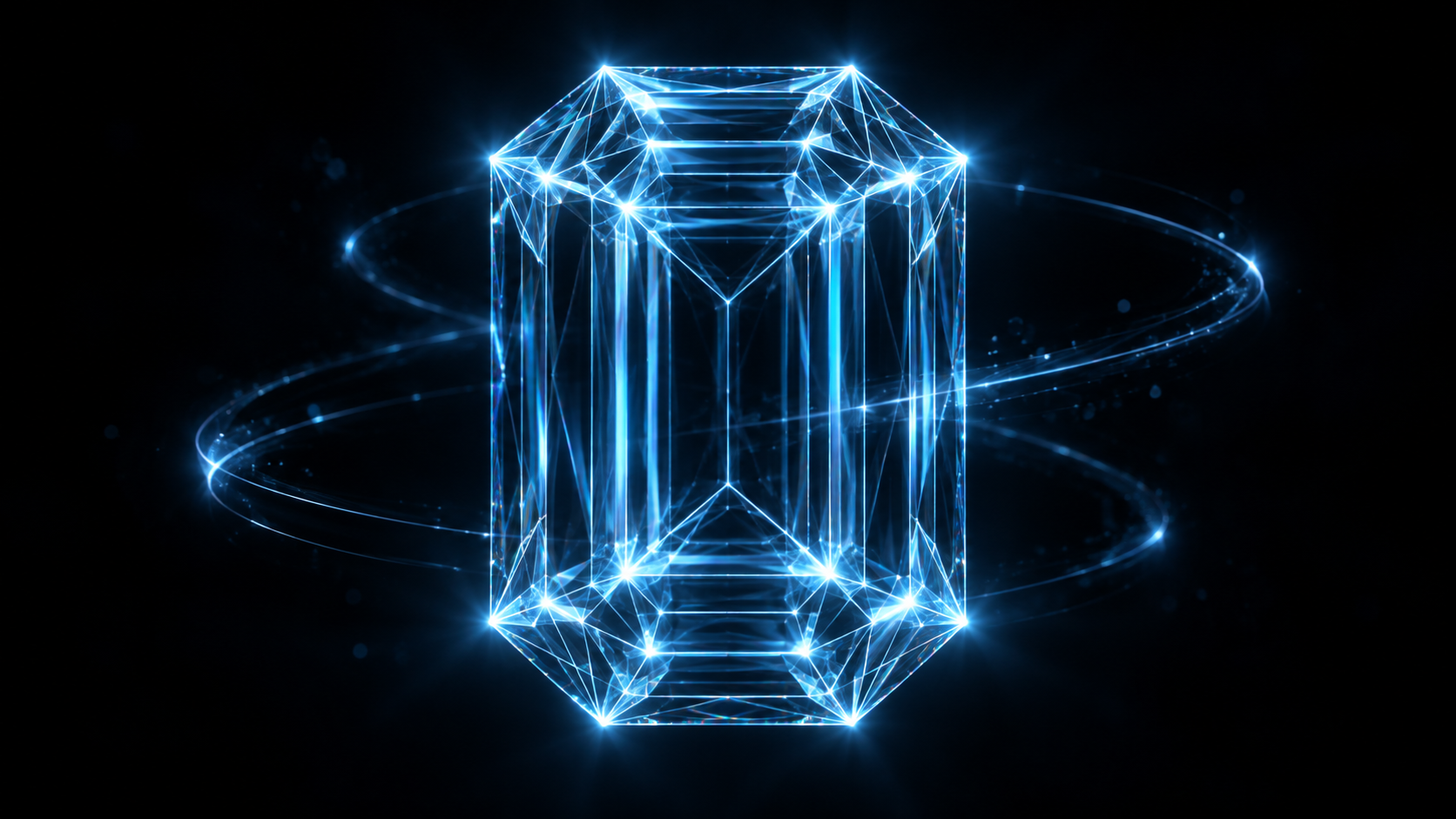 Luminous blue diamond concept artwork